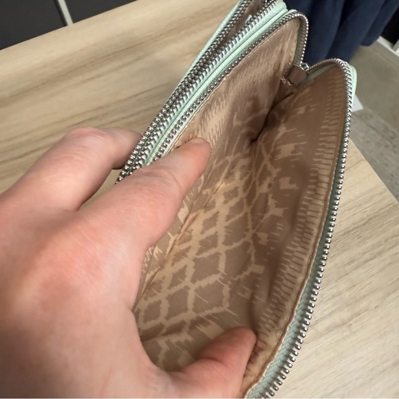 Stella and Dot Elegant Eyelet Cutout Faux Leather Double Clutch - Picture 4 of 7